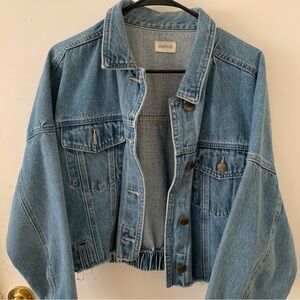 Cropped Medium wash Denim Jacket!